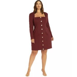 Eloquii Red Bodycon business dress with shoulder pads